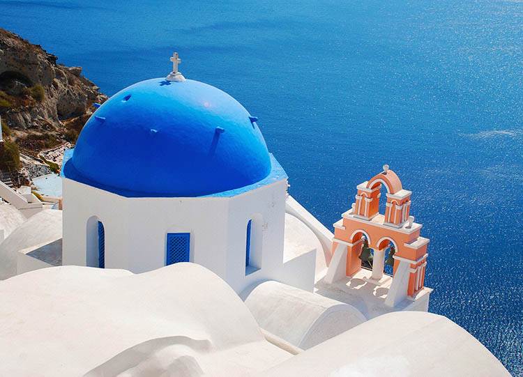 wyspa Santorini Grecja Europa biały dom morze