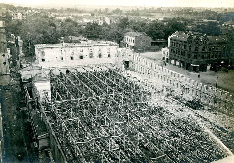 Żyrardów tkalnia zniszczenia w 1915 roku Zbiory Muzeum Mazowsza Zachodniego