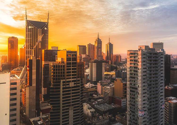 miasto Melbourne w Australii wieżowce
