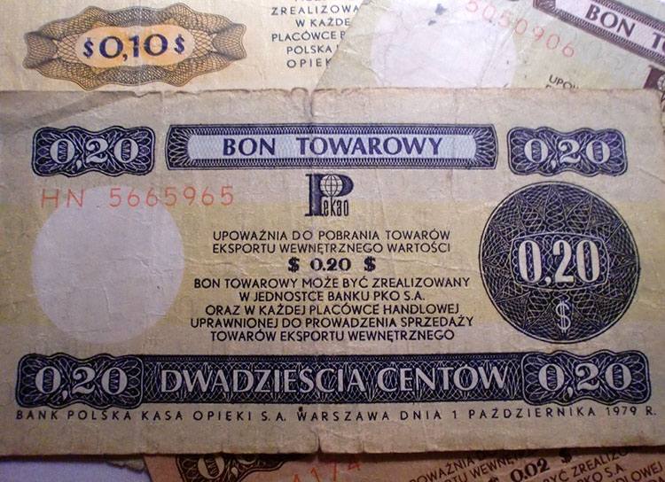 bony dolar bon PRL ciekawostki Pewex