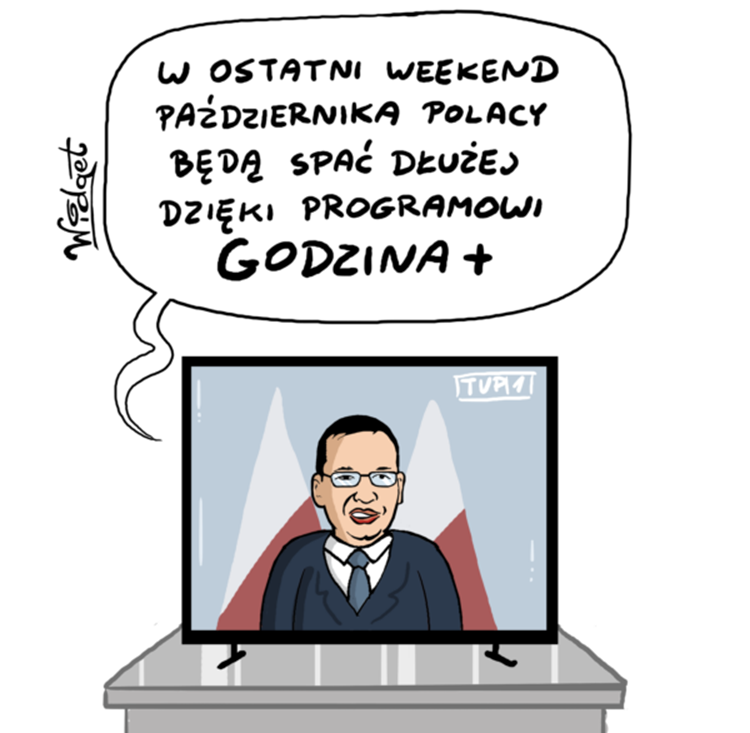 premier Mateusz Morawiecki rysunki karykatury humor dowcipy obrazki