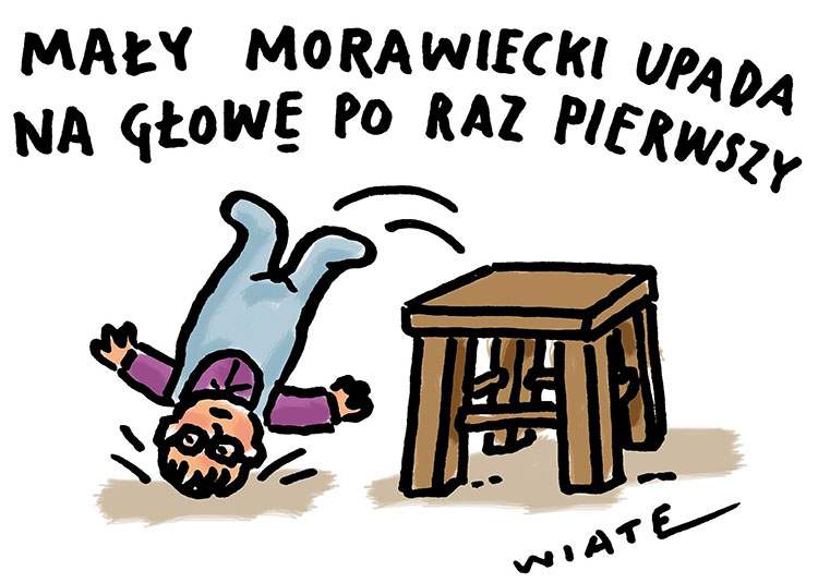 premier Mateusz Morawiecki rysunki karykatury humor dowcipy obrazki