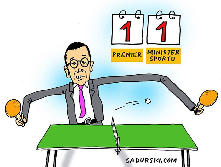 premier Mateusz Morawiecki rysunki karykatury humor dowcipy obrazki