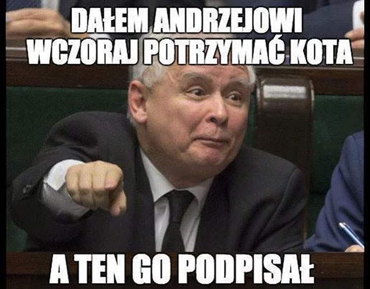 Jarosław Kaczyński aprezydent Andrzej Duda memy satyra humor śmieszne obrazki