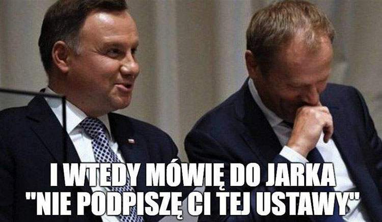 Tusk prezydent Andrzej Duda memy satyra humor śmieszne obrazki