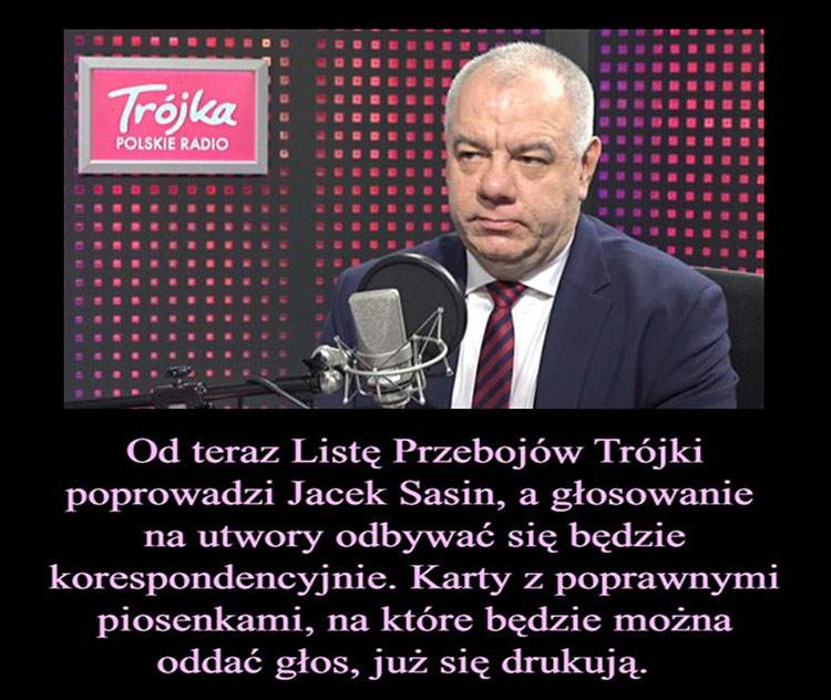 Sasin wybory kopertowe Trójka Polskie Radio memy lista przebojów humor Kazik mem Twój ból