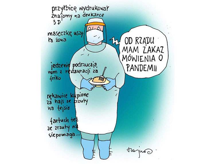 koronawirus rysunki covid-19 humor satyra pandemia dowcipy