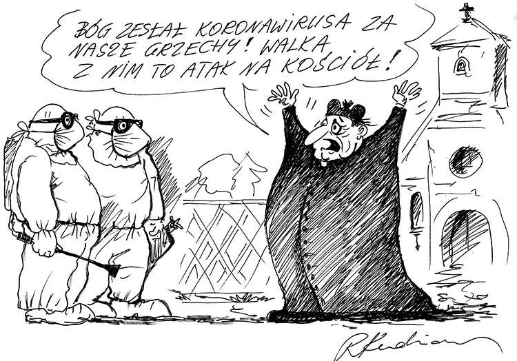 koronawirus rysunki covid-19 humor satyra pandemia dowcipy