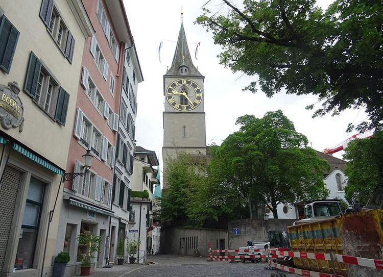kościół Sankt Peterkirche w Zurychu atrakcje Szwajcaria