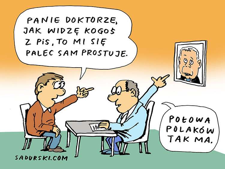 luty 2020 PiS lekarz protesty satyra polityczna politycy rysunek satyryczny kawały