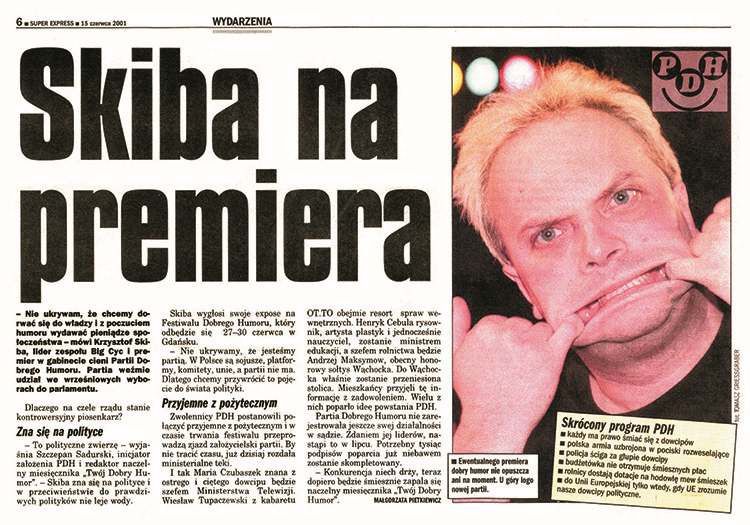 Krzysztof Skiba Partia Dobrego Humoru
