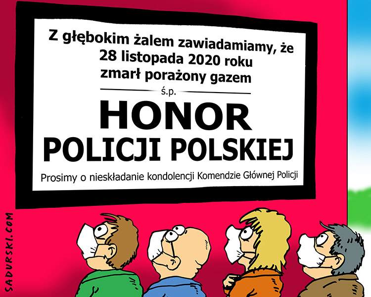 policja Strajk Kobiet rysunki satyra humor dowcipy