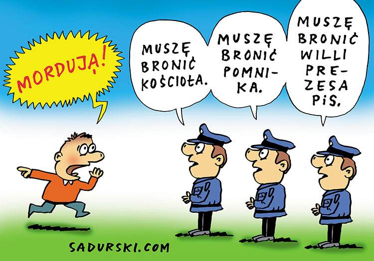 policja satyra humor dowcipy o policjantach prezes PiS kościół