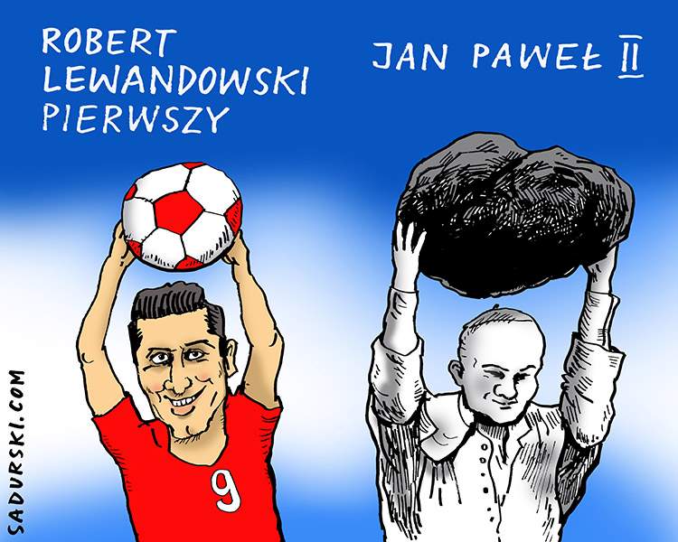 Robert Lewandowski dowcipy kawały humor karykatury żarty kawały piłka nożna Lewy