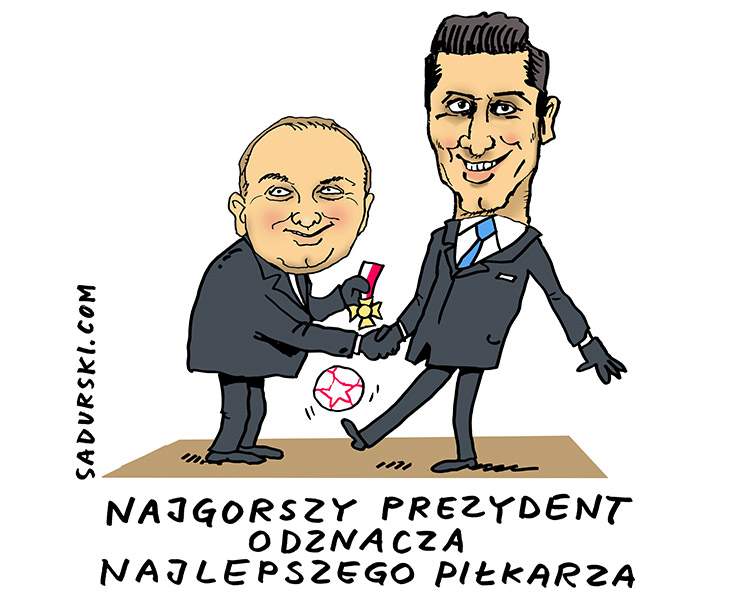 Robert Lewandowski dowcipy kawały humor karykatury żarty kawały piłka nożna Lewy