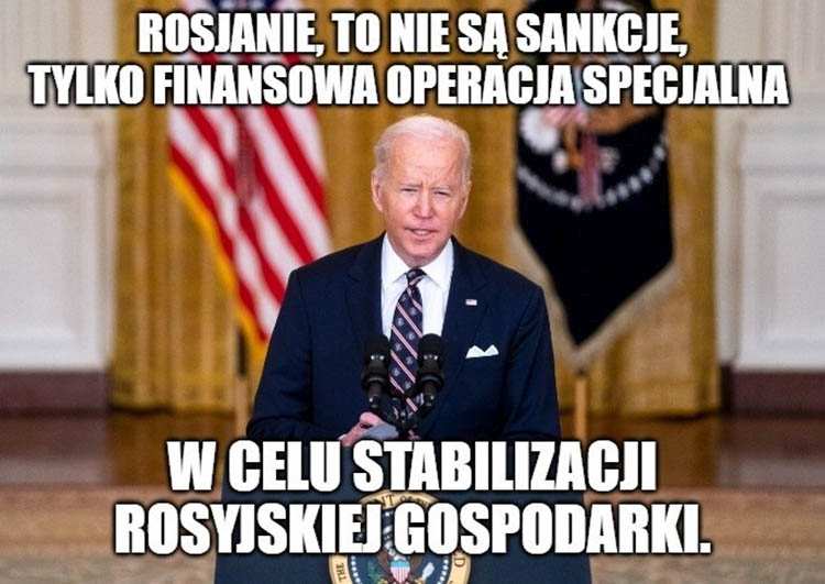 mem Joe Biden sankcje Rosja wojna Ukraina humor