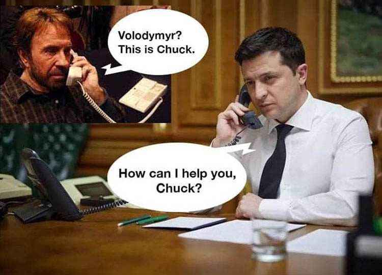 wojna na Ukrainie Żełenski Chuck Norris dowcipy humor