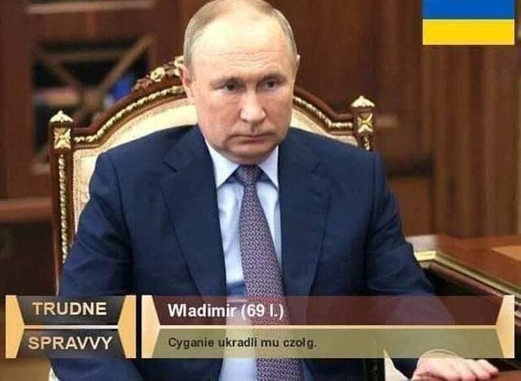mem Putin czołg rosyjska armia wojna Ukraina