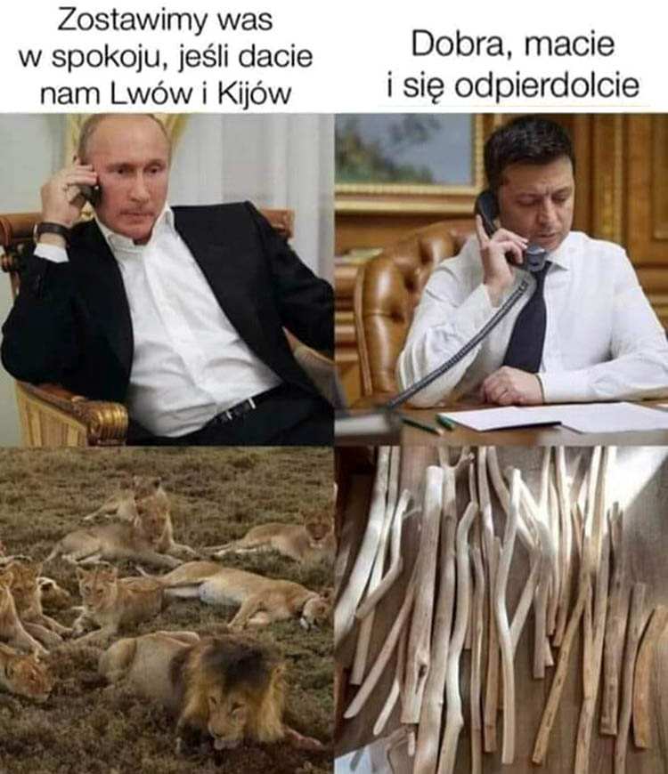 humor Putin Żełenski Kijów Lwów wojna mem śmieszne