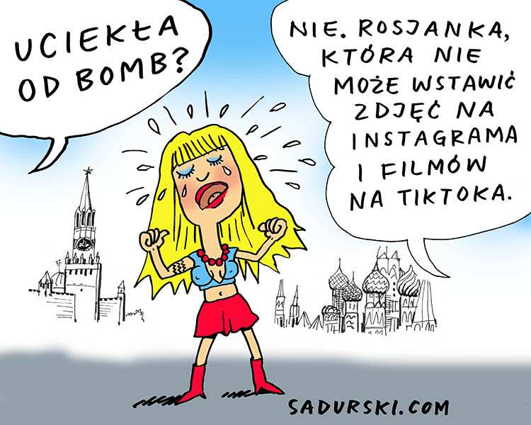sankcje Rosjanie TikTok instagram kawały dowcip na temat wojny Ukraina