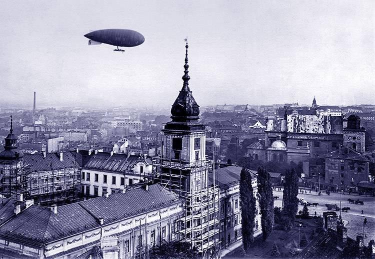 balon sterowiec nad Warszawą 1926 zeppelin