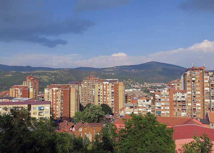 panorama Mitrowicy albańska część miasta